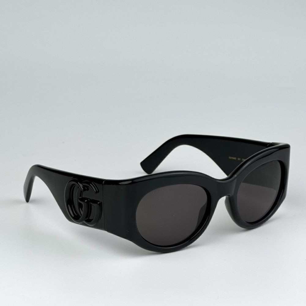NEW Gucci GG1544S 001 Black Grey Unisex Oval Sunglasses GG 1544S - Picture 5 of 10
